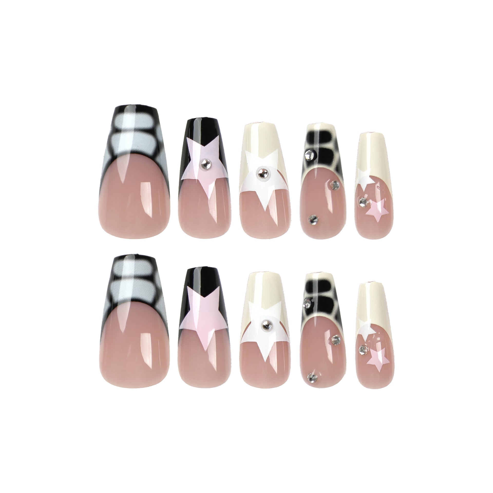 Wholesale Medium and long ballet nails with nail stickers